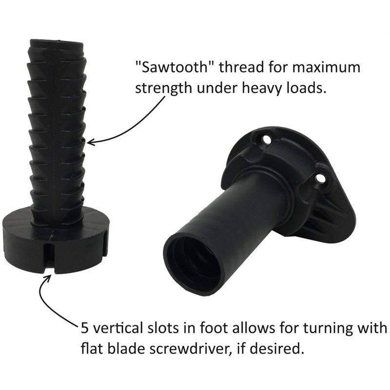 Desunia Cabinet Leveler Legs - 330 Lb. Capacity per Leg - Adjusts from 3 7/8" to 6" - 12 Pack - Image 5